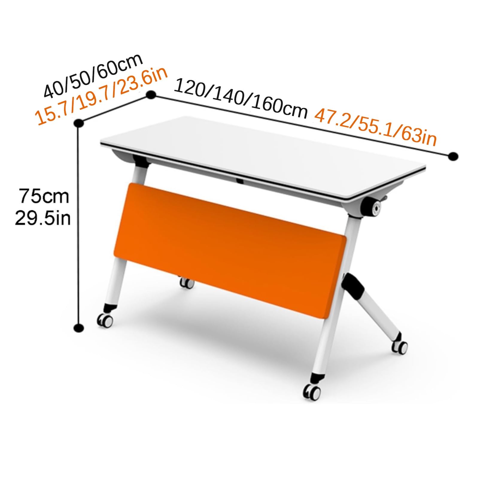 Tragbarer, Faltbarer Konferenztisch mit Feststellbaren Rollen – Multifunktionaler Rechteckiger Schreibtisch für Büro, Besprechungen und Veranstaltungen – Grün, 140 X 50 X 75 cm, Platzsparend