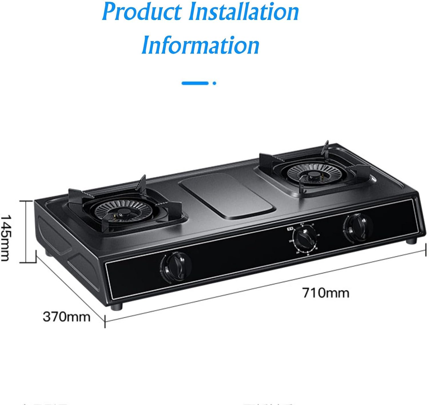 Gas Cooktop,17060 BTU Two Burner Stainless Steel Countertop Gas Hob Stovetop,Flameout Protected,Suitable for Home and Commercial Use (Size : LPG)