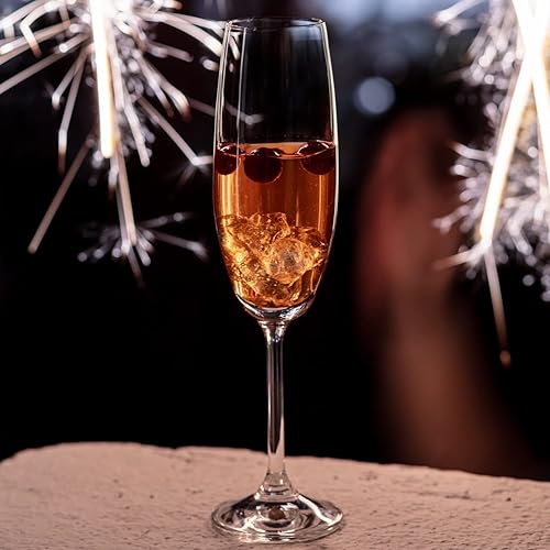 Miniatura 8 de Krosno Juego de 6 copas de champán de cristal, colección Venezia, sin plomo, para Prosecco, vino espumoso, champán y mimosas, aptas para