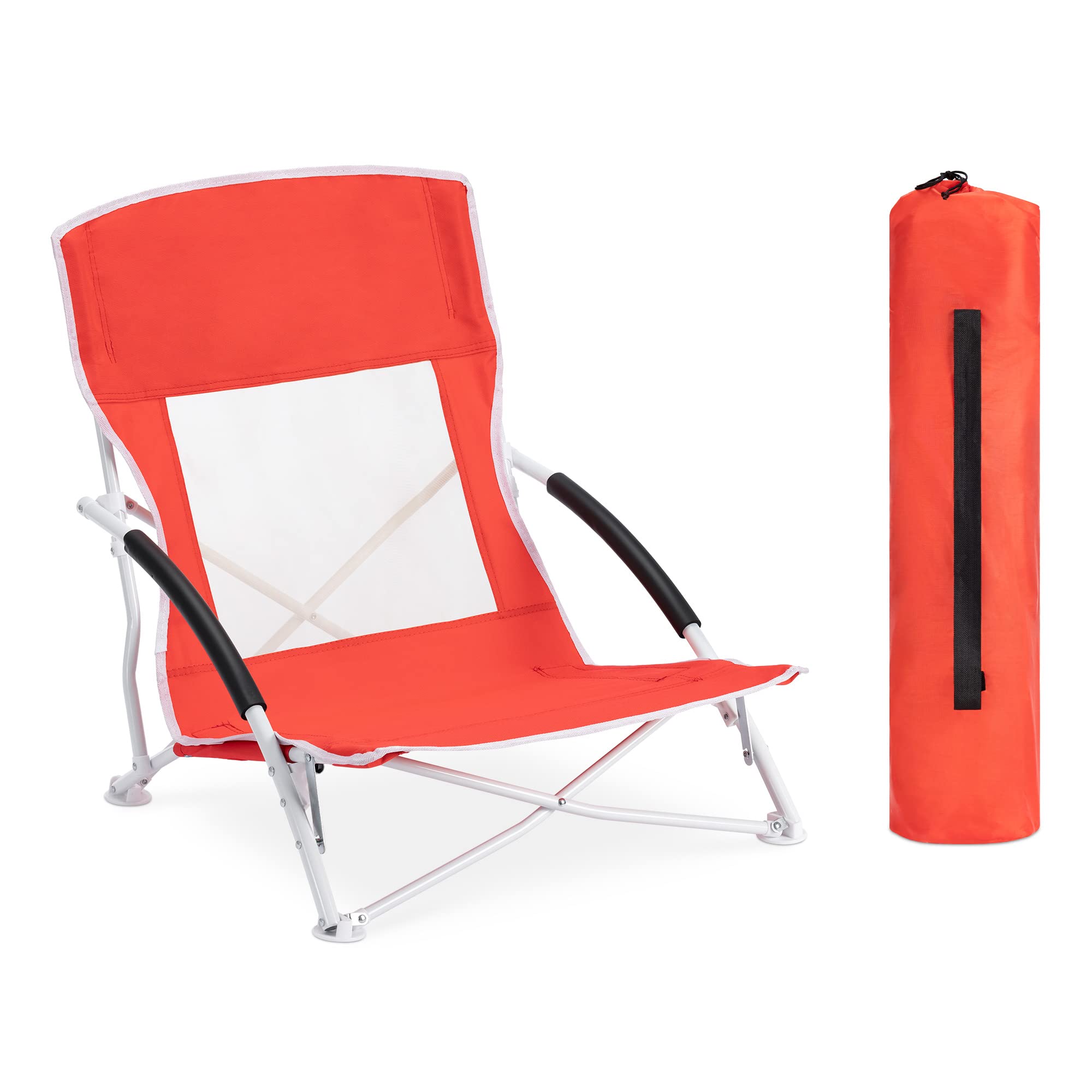 Chaise De Plage Pliante - Chaise De Camping Compacte Légère Poids Net 2 2 Kg Metal Polyester Textilene Noir