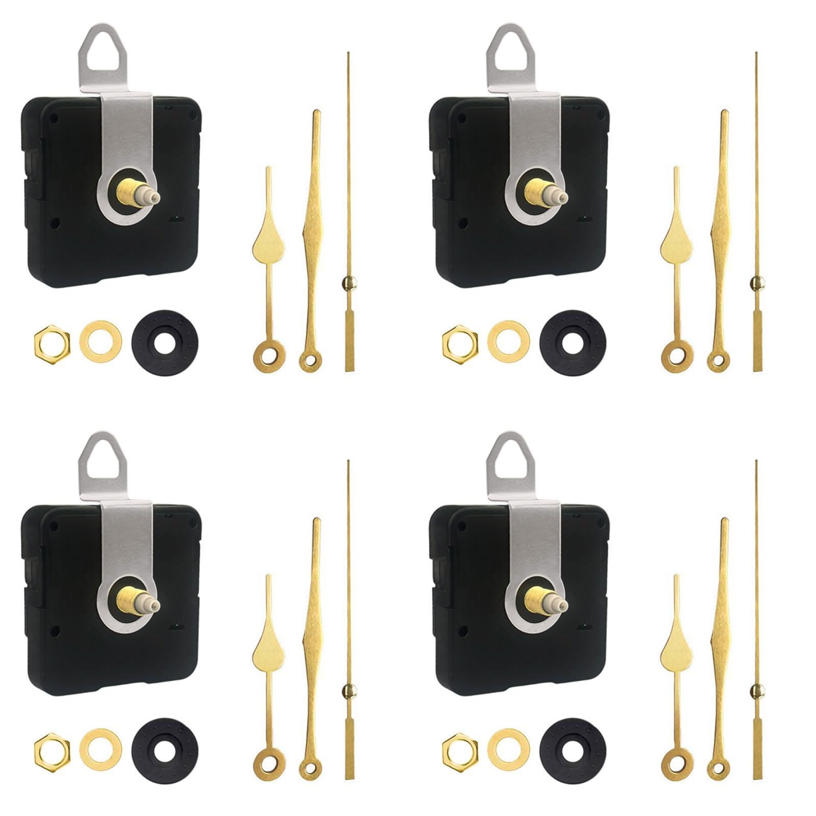 NEWFT Quiet Movement Mechanism Housing Replacement Parts for Wall Desk Clocks Timing Quiet 4Sets Clock Movement