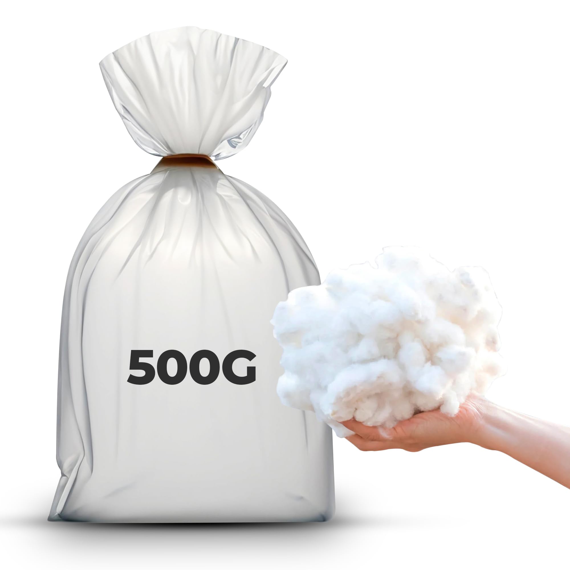 Mh Traders Hollowfibre High Grade - 500G Quality Stuffing For Filling Cushions, Pillows, Teddy Bear & Toy Stuffing 100% Hypoallergenic Machine Washable Polyester Filling
