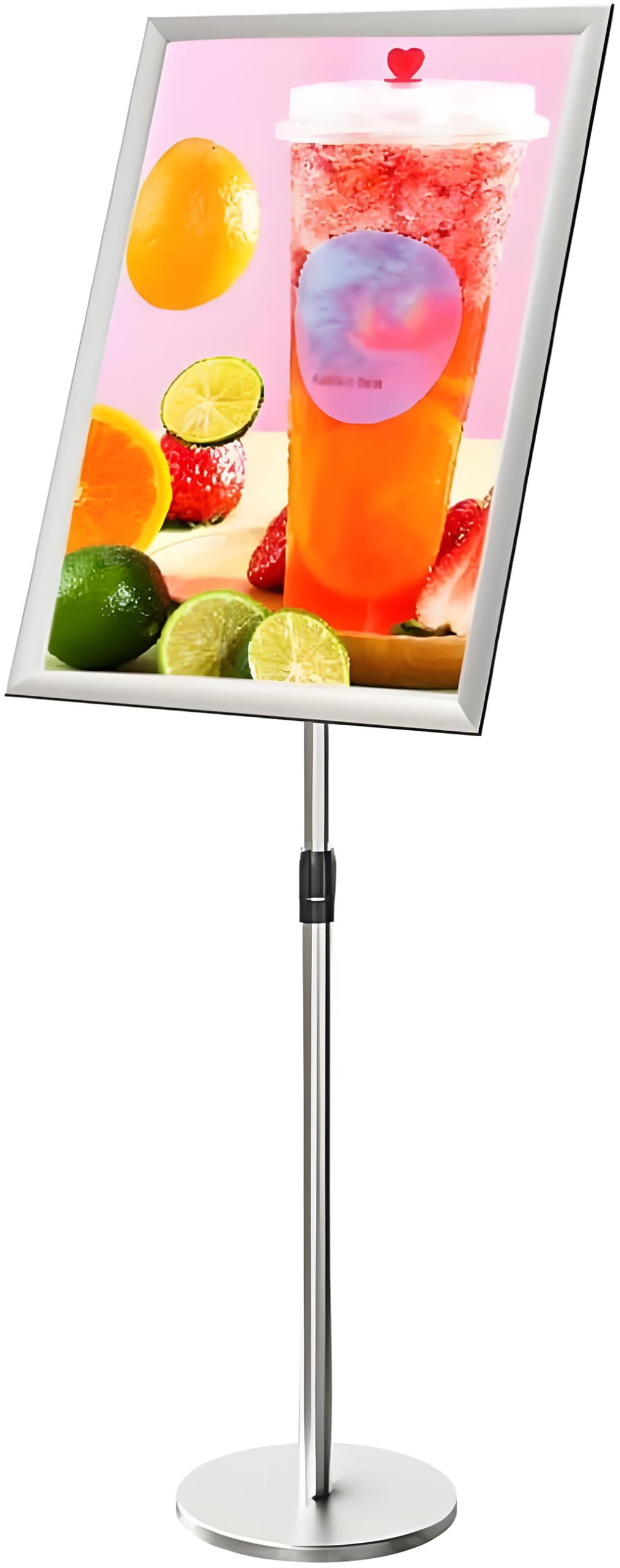 GWBoiuyQETM Adjustable Floor Stand Sign Holder with Heavy Duty Base for Menu, Poster, and Advertising Displays