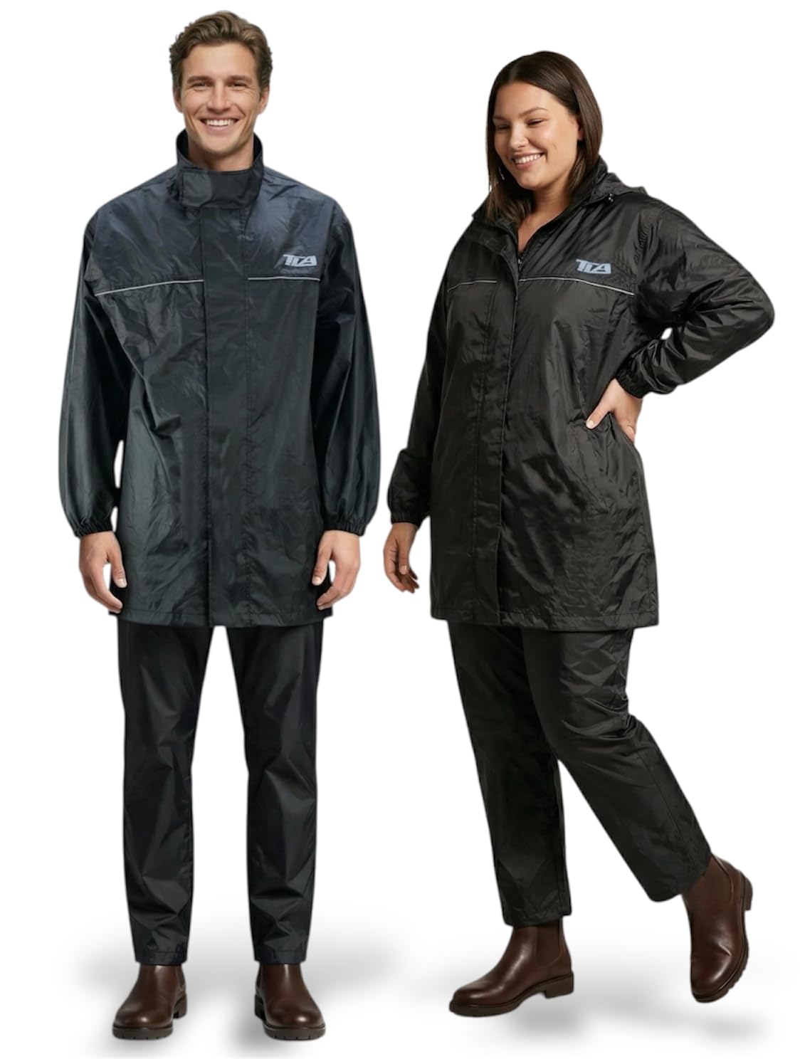 TLA RAIN traje moto impermeable a prueba de lluvia | Chubasquero Moto anti-agua totalmente reflectante | Mono impermeable unisex de 2 piezas para motos, scooters, quads y bicicletas