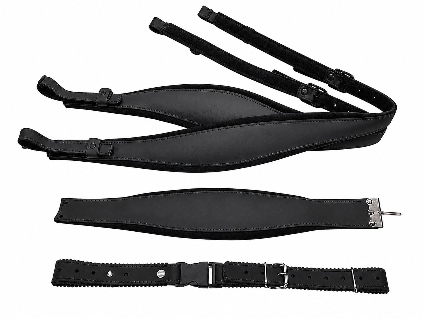 Generisch Steirische Harmonika Harmonikariemen Tragegurte Komplettset Comfort XL schwarz