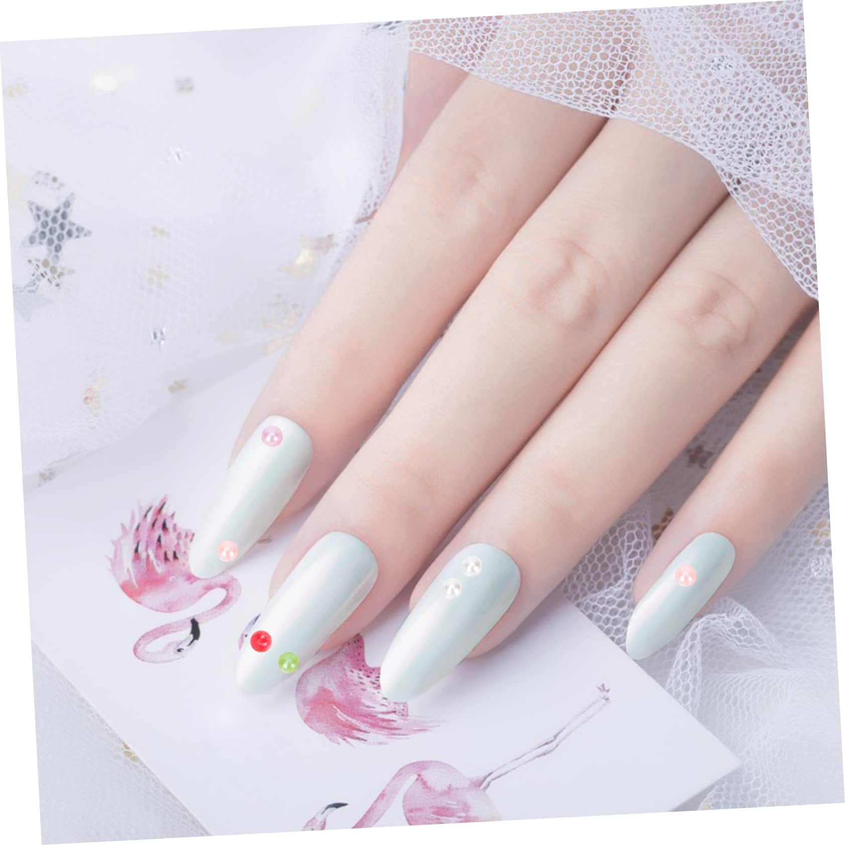 WEKADRIN 3 Sheets Pearl Face Stickers for Makeup of Self Adhesive Mixed Colors for Parties Festivals and DIY Decorations