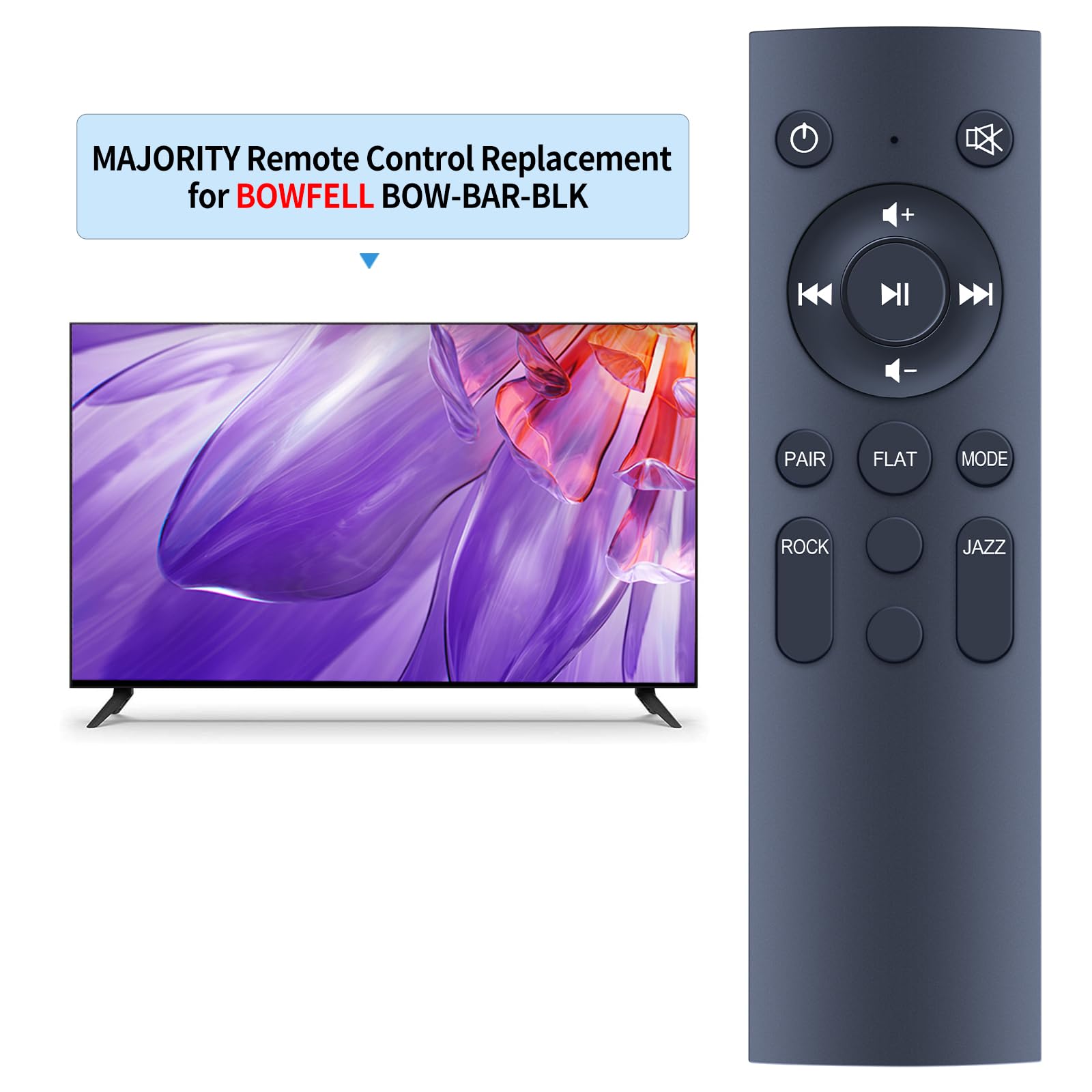 New Remote Control Replacement for MAJORITY BOWFELL BOW-BAR-BLK Soundbar, black - Image 2
