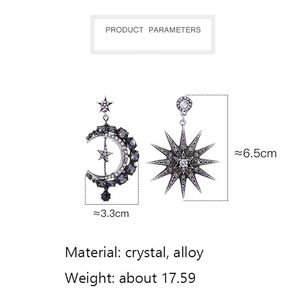 Amazon.com: HMOOY Moon and Star Earrings, Bohemian