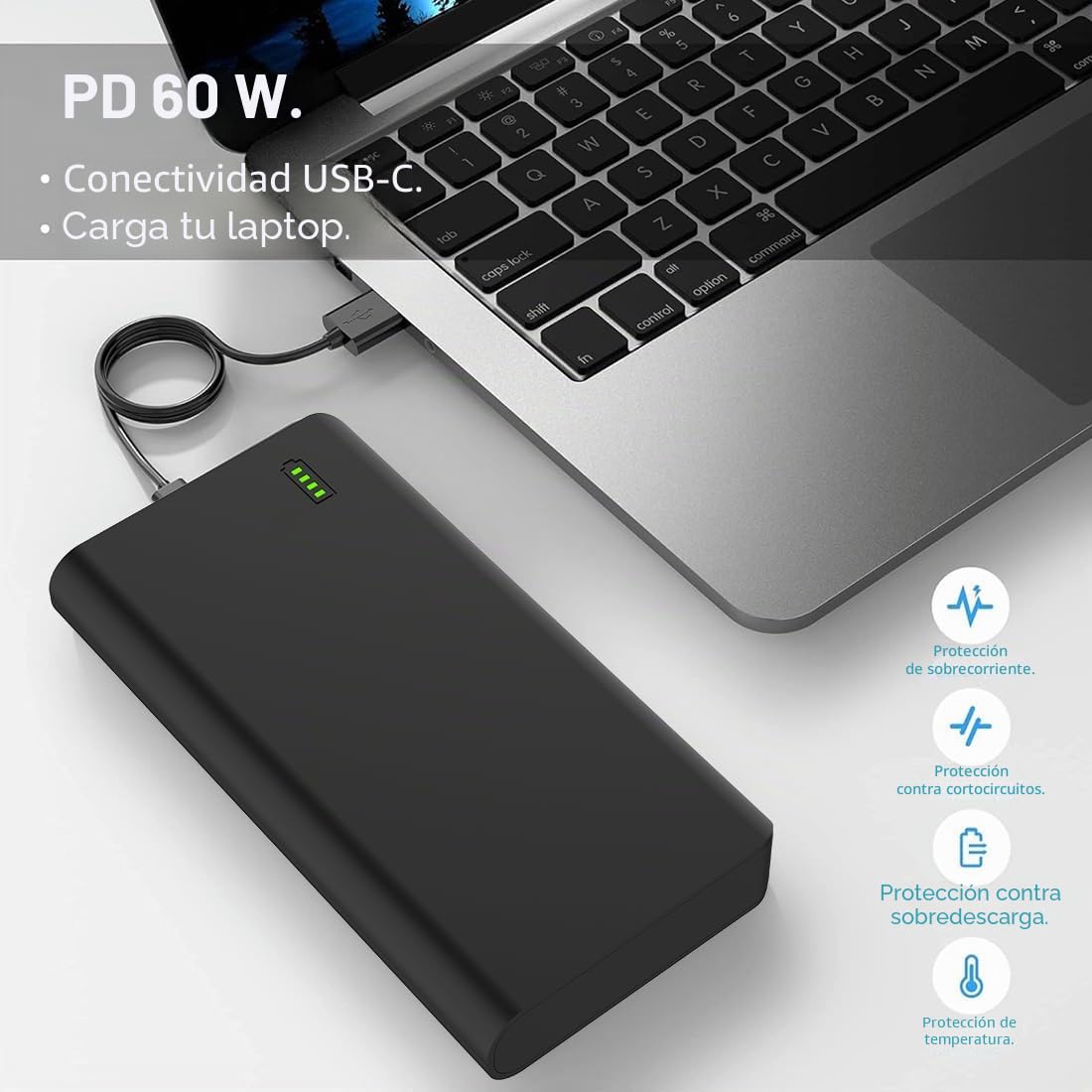 TalentCell Batería de iones de litio de 12 V NB7102, batería recargable de iones de litio de 17500 mAh 64.75 Wh con salida CC 24/19/5V y USB-C 5/9/12/15/20V para laptop, laptop, smartphone, cámara y