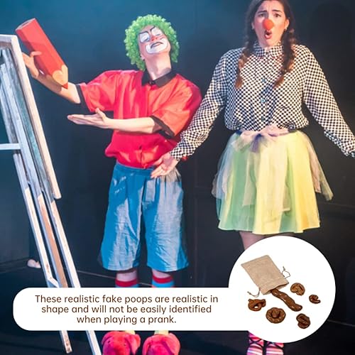 Miniatura 5 de Gcroet Cosa falsa suave y realista con bolsa, broma de broma, juguete divertido para el día de los inocentes, 6 unidades, caca realista, caca de