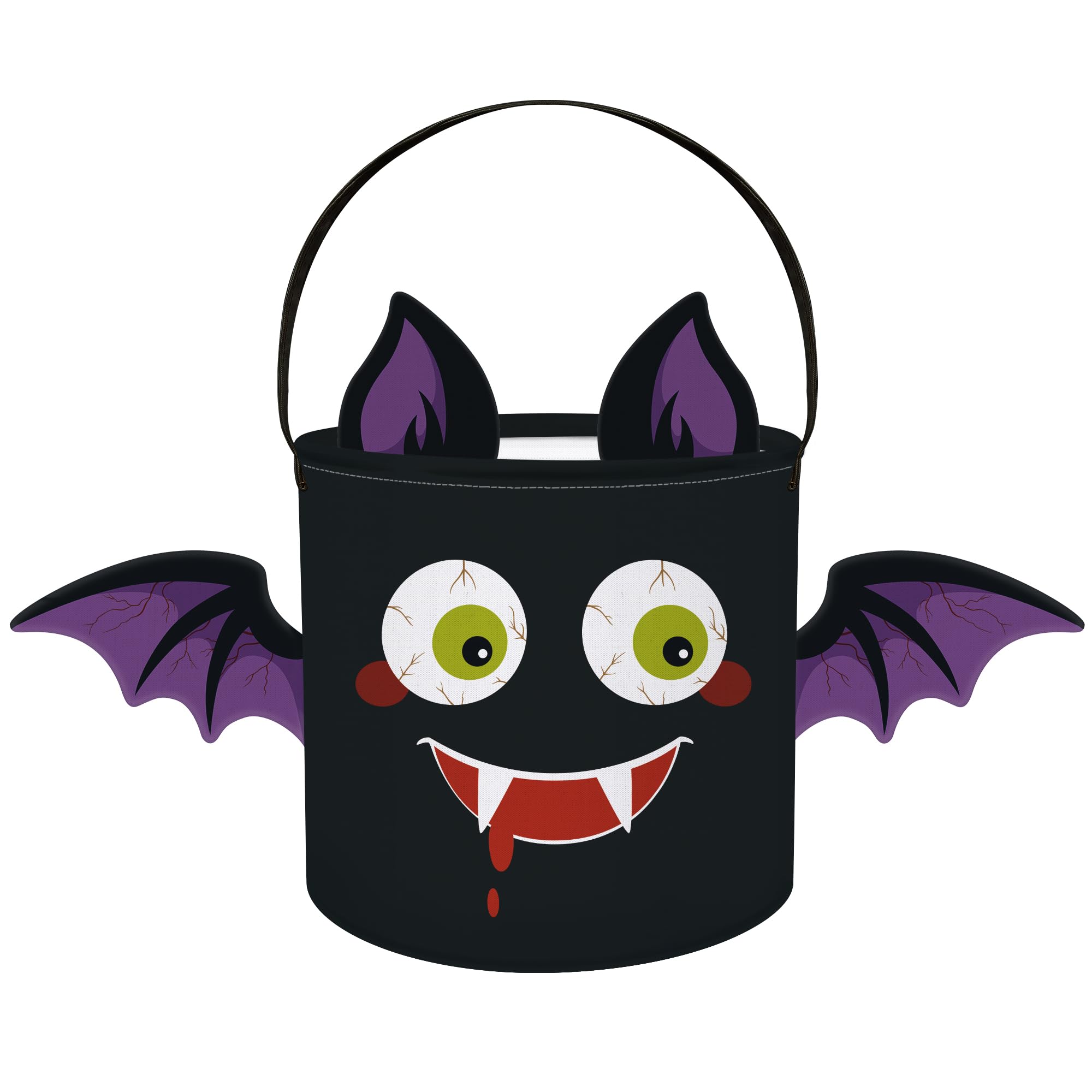 Clastyle 8L Halloween Pequeño Bolsa de Dulce Murciélago con Asa Bolsa de Caramelo Truco o Trato Wacky para La Regalos de Fiesta Decoraciones, Murciélago 3D