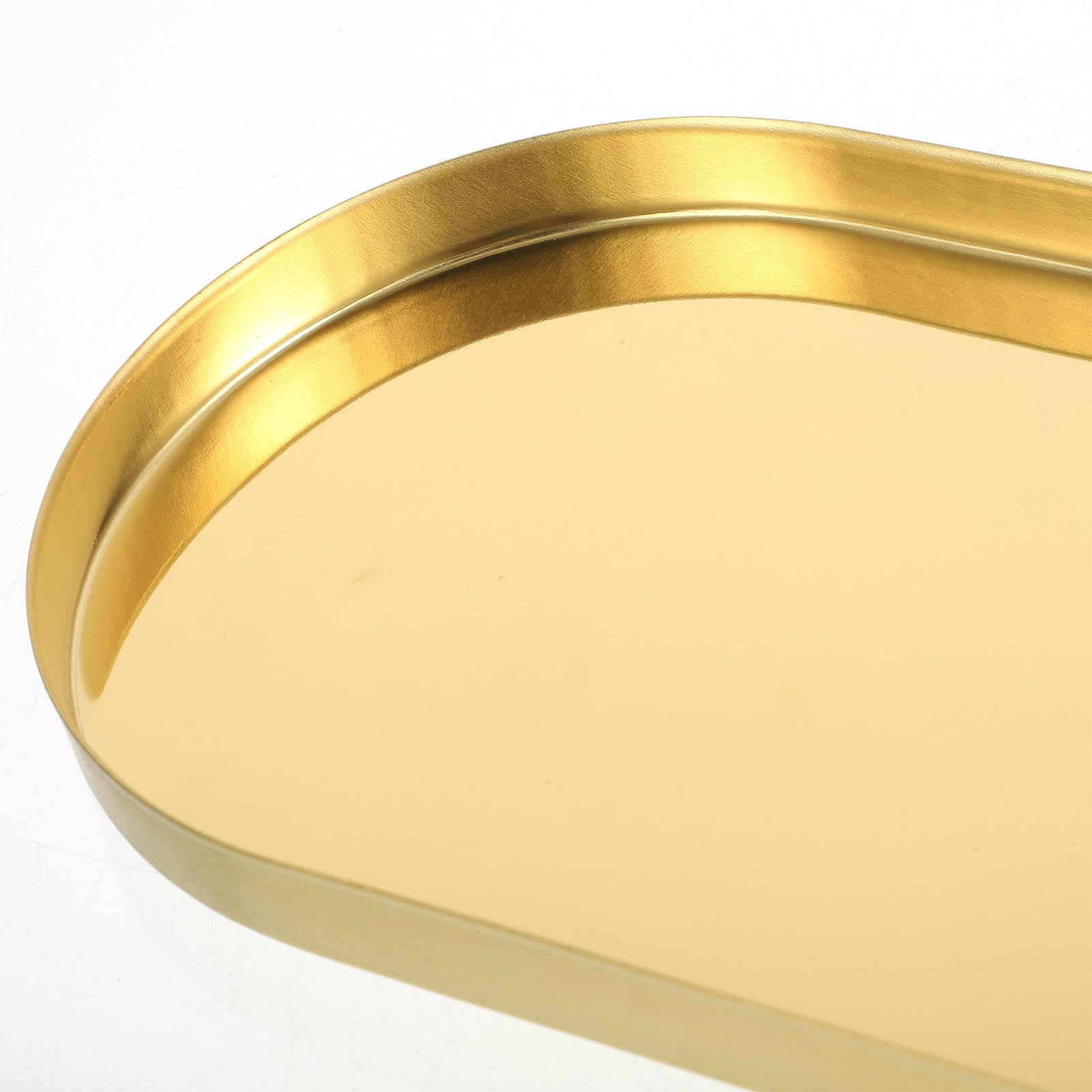 Vassoio Decorativo Dorato in Acciaio Inox, Forma Unica | Toeletta e Cucina, Finitura Semplice ed Elegante, Resistente alla Ruggine, Uso Multiplo