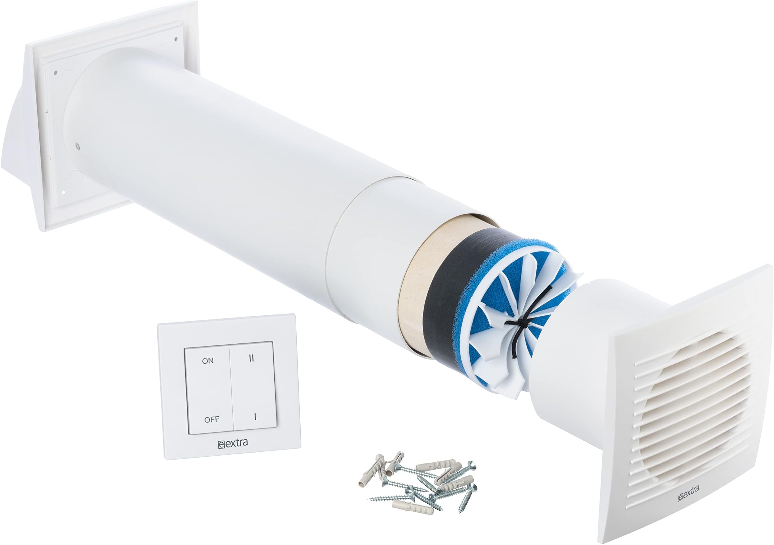 Turbionaire Trend HRV 150WMW Unita di VMC Decentralizzata a flusso alternato, WiFi, con Recupero di calore, Sensore Umidità, Telecomando, 8 Velocità, 160 mm, Timer, Funzione AUTO, Garanzia di 3 anni