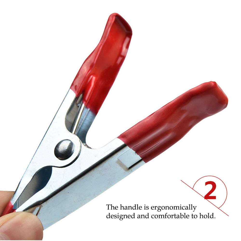 Morsetti a Molla in Metallo - Morsetti a Molla Robusto mercato Bancarella Tarpaulin lavorazione del Legno Clips 2 pollici 4 pollici, 2", 6PCS