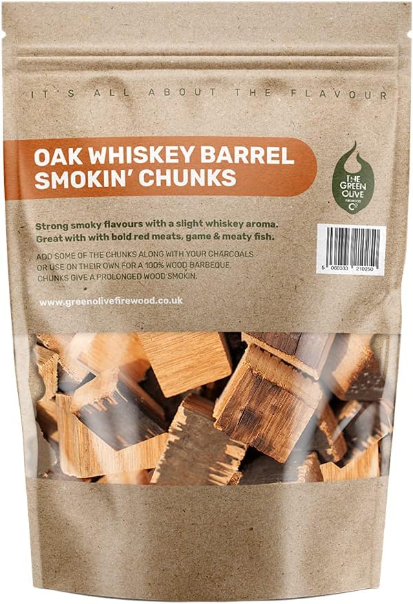 Green Olive Firewood Whiskey Oak BBQ Smoking Chunks