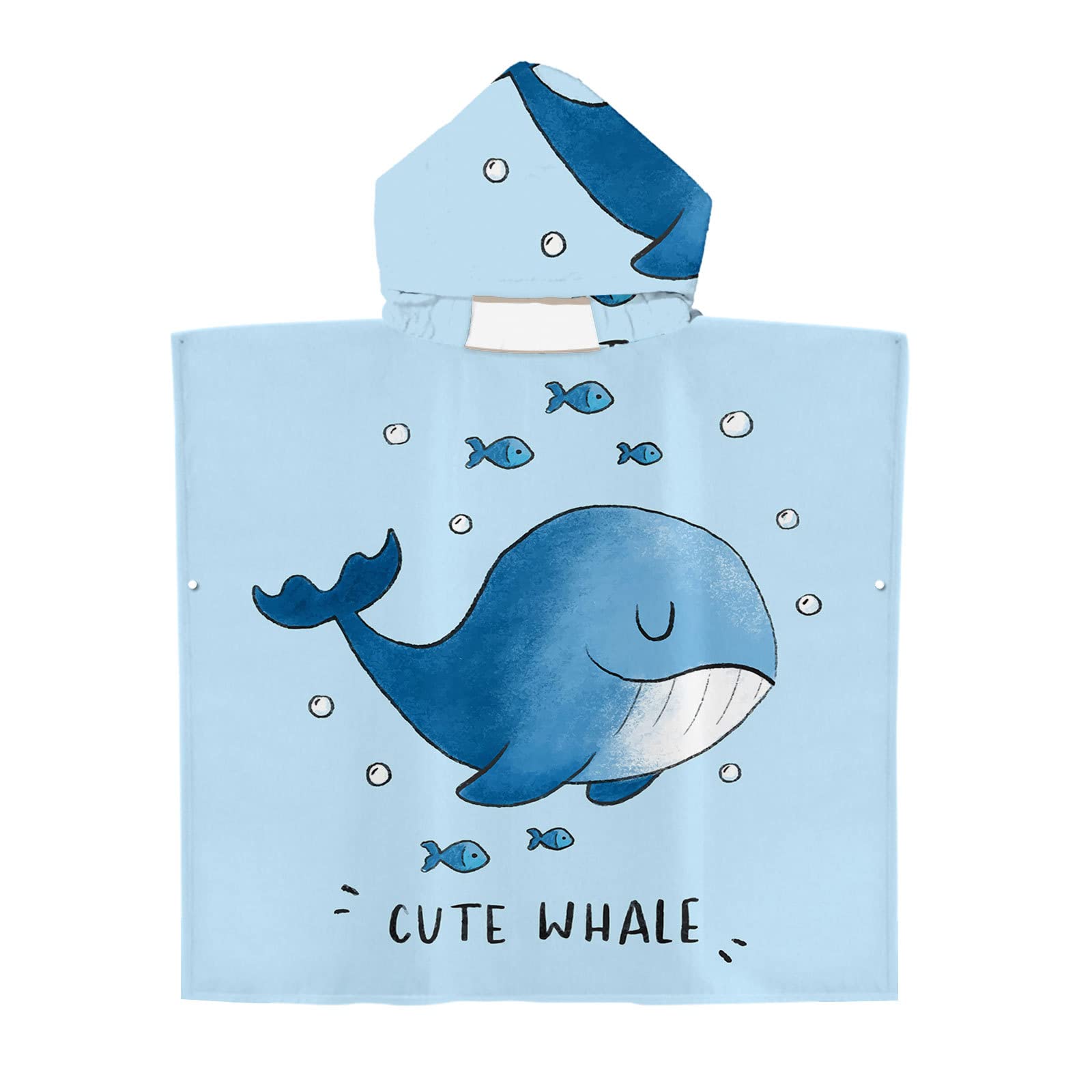 Handdoek poncho met naam | Roze olifant