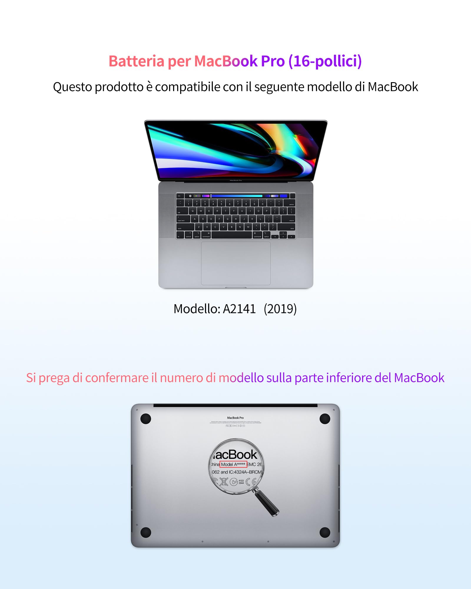 ASMARK Batteria MacBook Pro A2141 per 16 pollici (2019) A2113 Battery