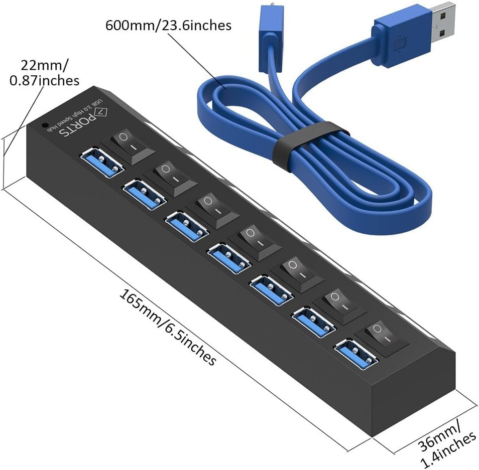 Amazon | USBハブ USB3.0ハブ バスパワー セルフパワー 7ポート USB