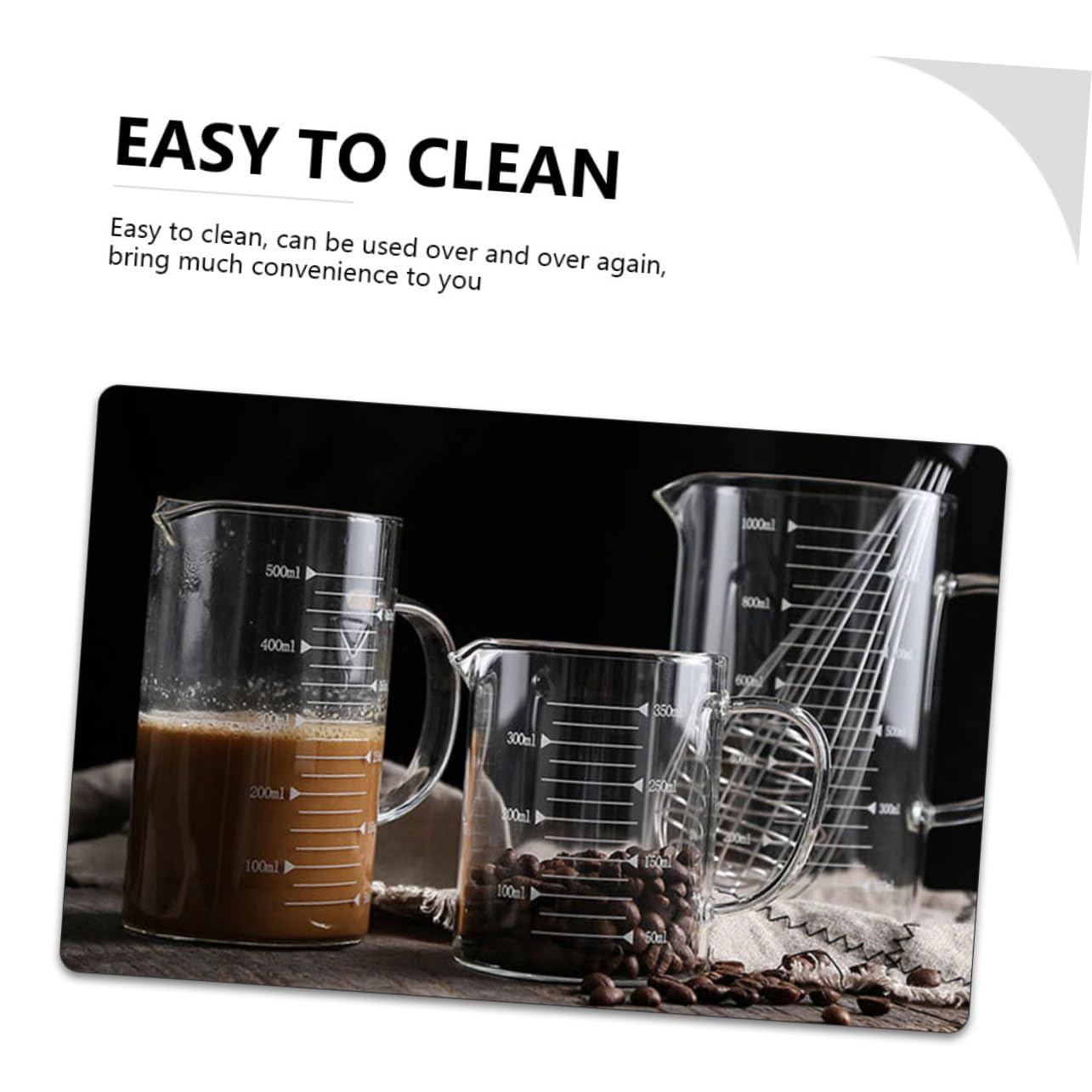 LABRIMP 3pièces Tasses à Mesurer Verre Avec Échelle Pour Cuisine Parfaites Pour Mesurer Lait Miel Vinaigre Et Sauces
