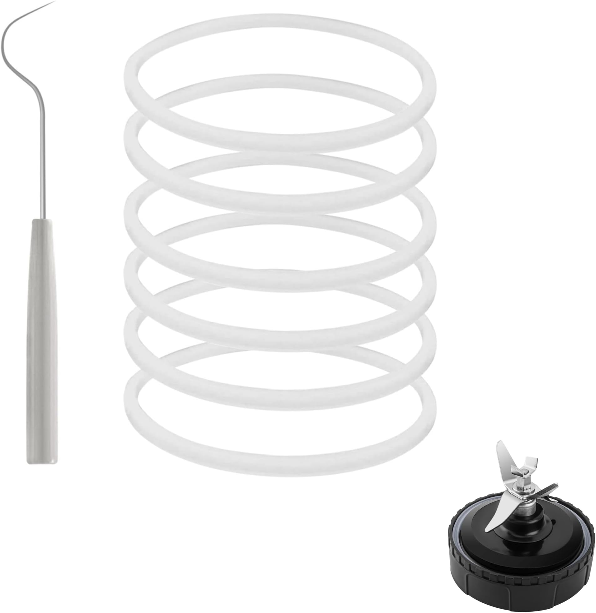 6 Packs Gaskets 3.22 Inch for Ninja Rubber Replacement Parts Seal O-Ring for Ninja Single Serve Blender Blade 6 Fin Compatible with Nutri Ninja 1100w BL660 1500W BL770 BL780 QB3000 QB3001 QB3001SS
