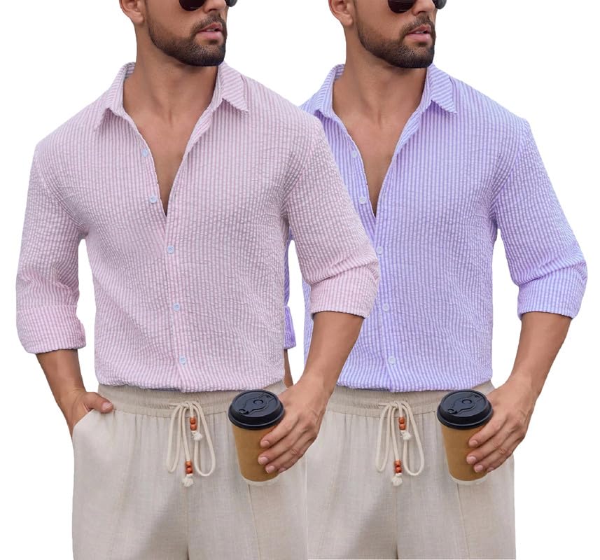 Image of Lymio Men Shirt || Striped Shirt for Man || Full Sleeve || Casual Style (Packs Also Available) (Crush-Lining-New)
