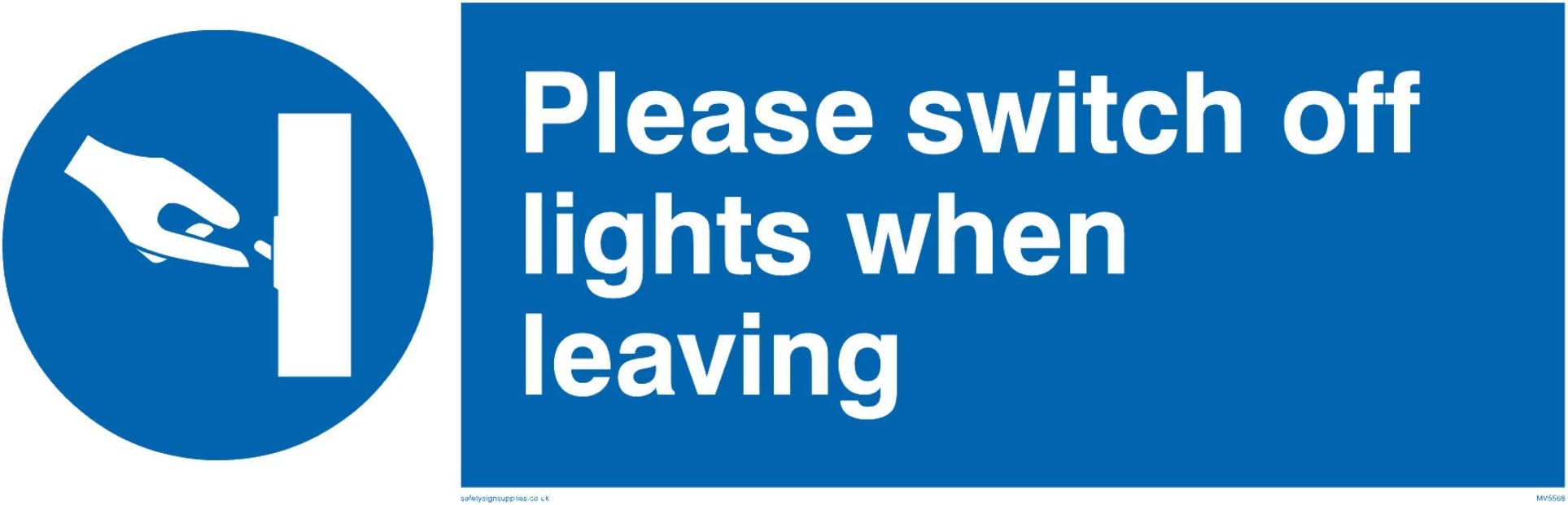 Viking Signs MV5568-L15-V "Please Switch Off Lights When Leaving" Sign, Vinyl, 50 mm H x 150 mm W