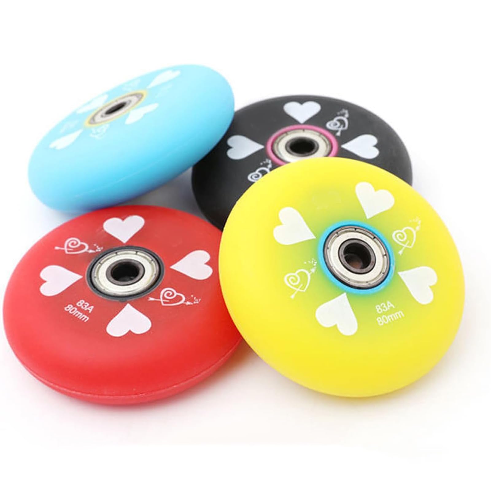 Koła zamienne rolki liniowe, koła zamienne rolki, opakowanie 8 rolek z łożyskami 83A 62 mm 64 mm 68 mm 70 mm 72 mm 76 mm 80 mm gumowe koła zamienne