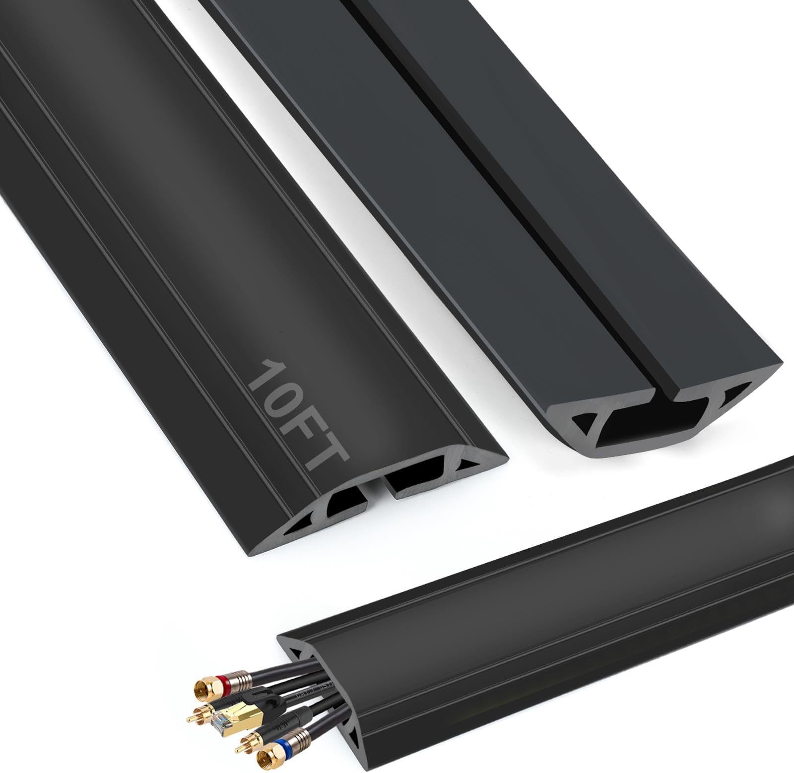 6FT Floor Cord Cover - 5-Channel Cable Protector For Wires