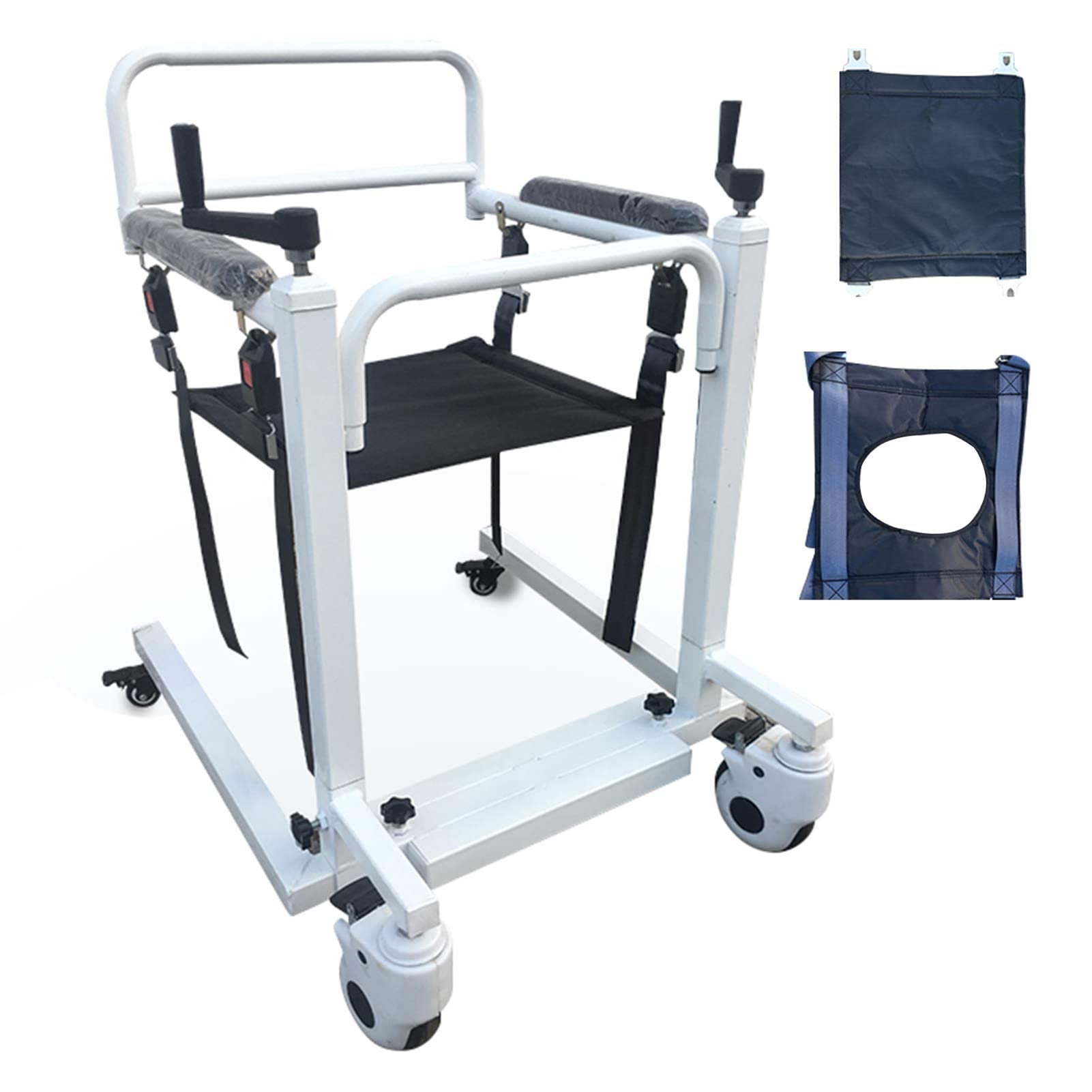 Silla de Transferencia con Elevador Pacientes, Silla de Transporte para Minusválidos y Ancianos, Silla de Traslado de Pacientes Multifuncional
