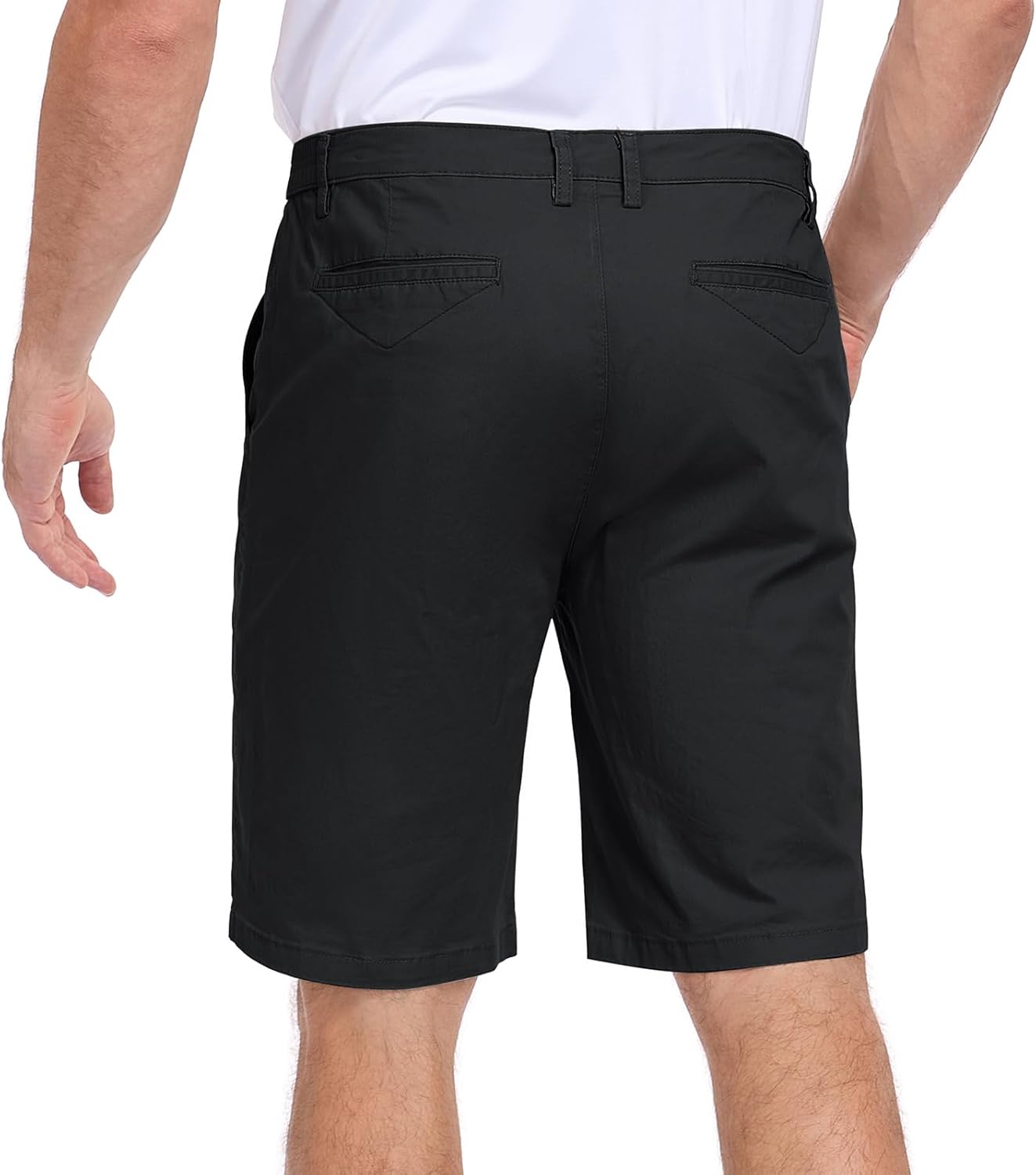 Oymyakon Men's Stretch Chino Short Slim Fit 10" Inseam Flat Front Shorts Summer Cotton Casual Shorts with Pocket - Image 4