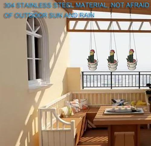 Miniatura 3 de Cadenas de cuerda para colgar de acero inoxidable 304 para plantas, cadenas de cesta de macetas, cadenas de repuesto de 3 puntos para linternas,