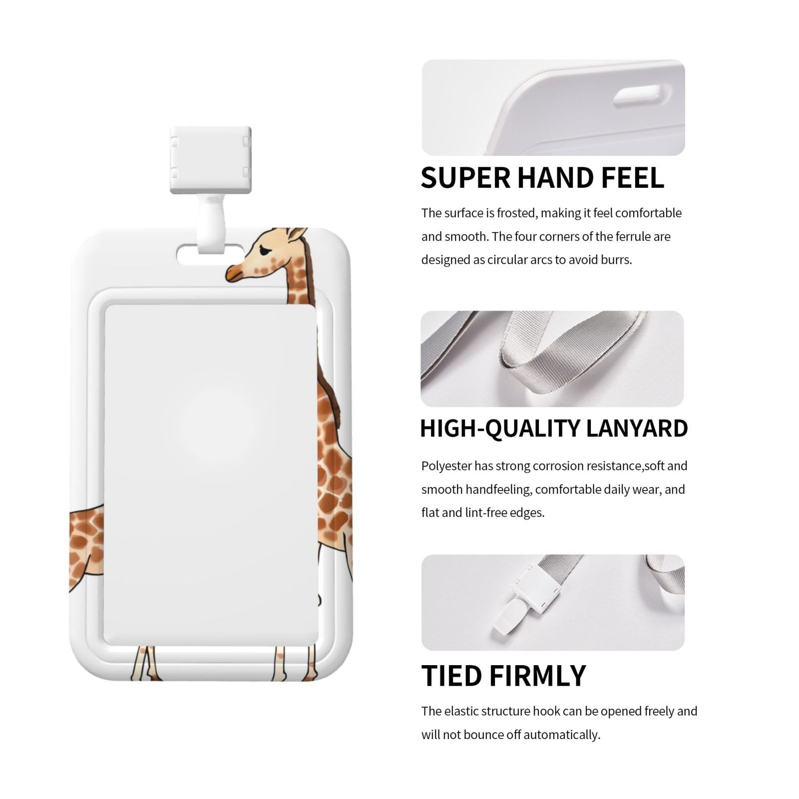 Uniclife Porte Badge Coulissant En Plastique Dur Noir Horizontal Avec