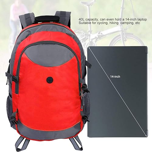 Miniatura 2 de Mochila de senderismo para ciclismo, mochila solar para camping, mochila de viaje de carga, bolsa de hombro para ciclismo, senderismo, camping, Rojo