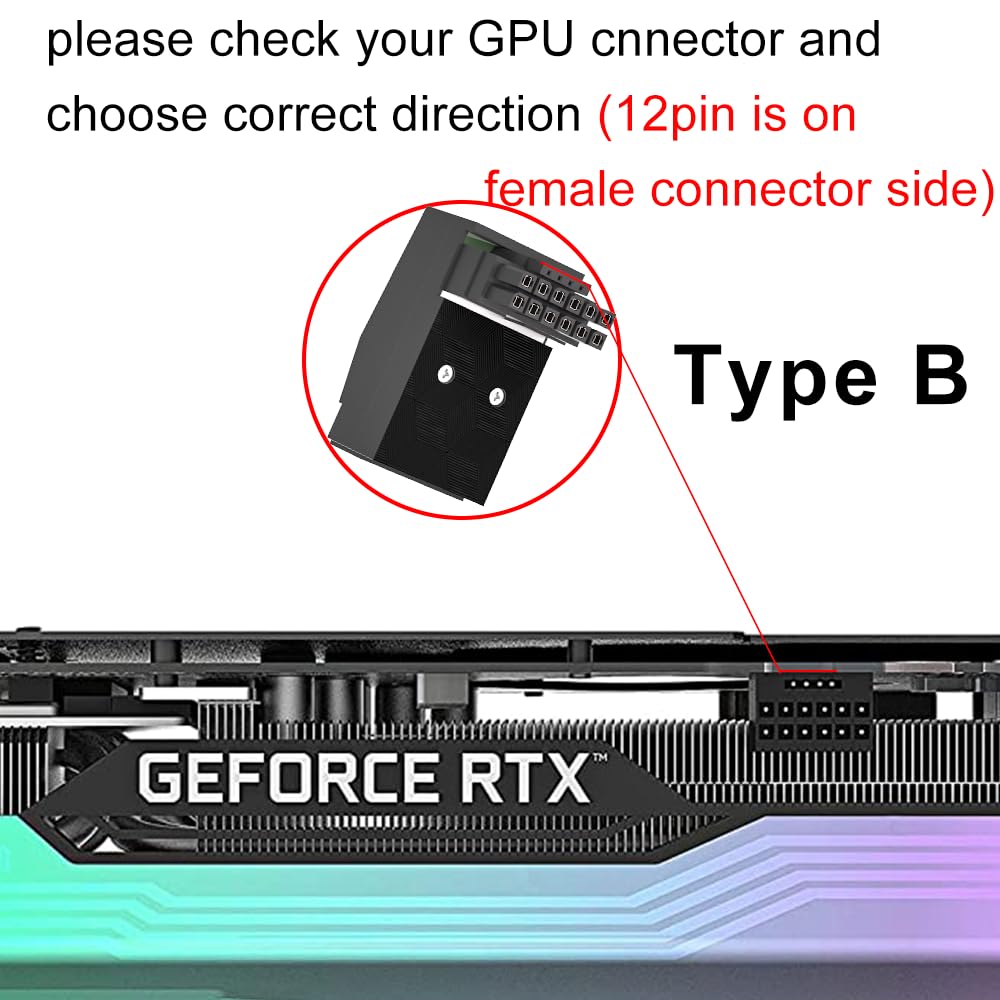 12VHPWR 90 Degree Adapter: 16 Pin GPU Power Connector 600W Pcie5.0 Right Angle Power Adapter for 12+4pin RTX 3090Ti 4070Ti 4080 4090 Graphic Card GPU (Type B)