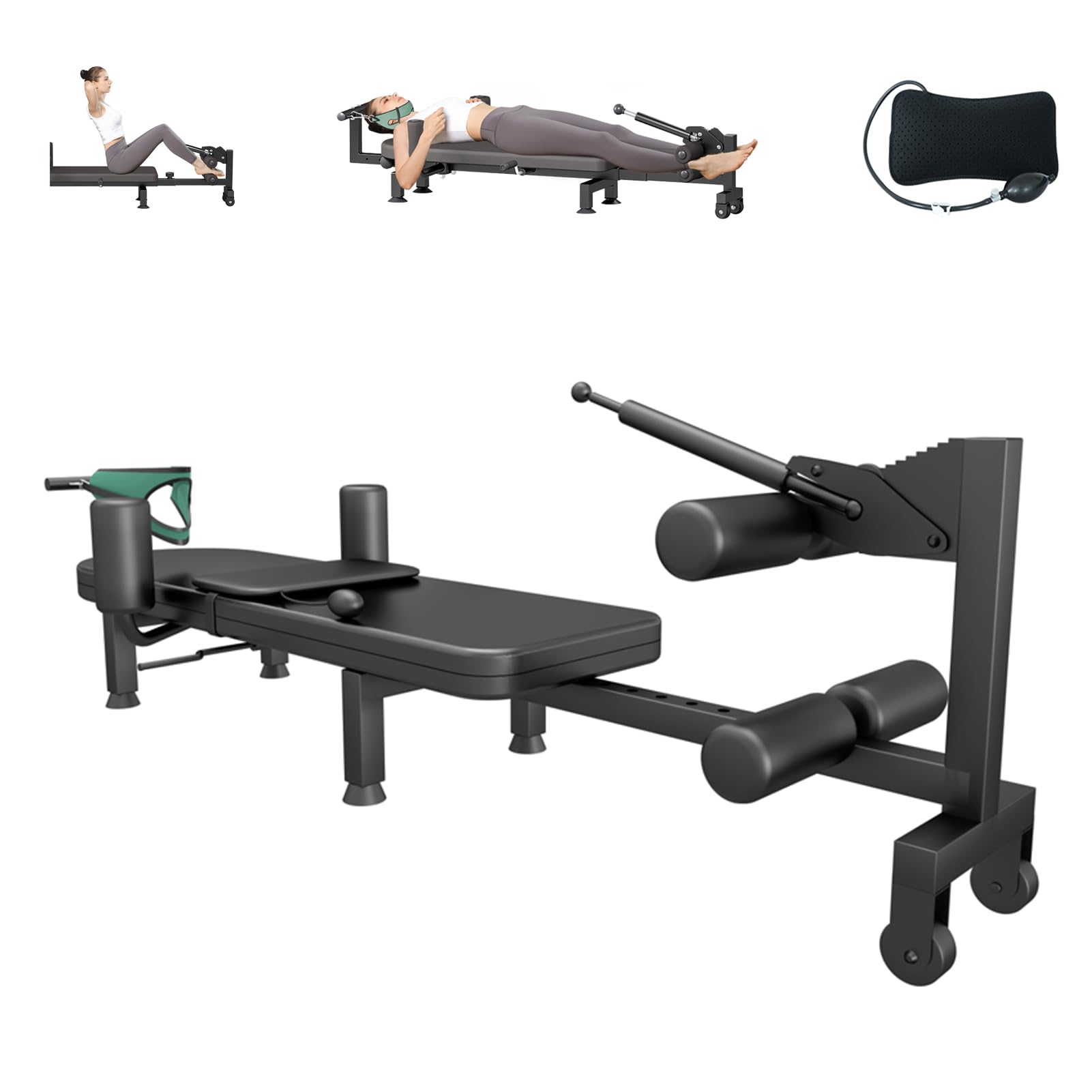 Alternative Inversion Traction Table, Back Stretcher Traction Table for Spine Stretching, Full Body Traction Machine Bed for Home (Black)