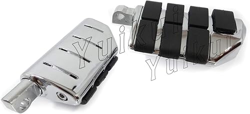 Miniatura 4 de Cromado o negro motocicleta Premium universal trasero pie clavija para pasajero con adaptadores de montaje macho para Honda VTX 1300 CRST