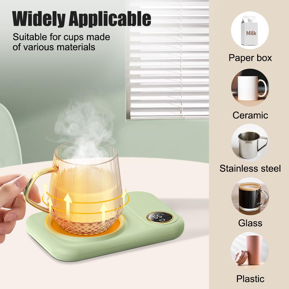 Scaldatazze Per Caffè E Bevande - 3 Temperature, Timer 2-12h, Spegnimento Automatico - Foto 2