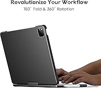 Vista 9 de Funda giratoria con teclado para Apple iPad Air de 11 pulgadas 2024 y iPad Pro de 11 pulgadas (4322 generación) y iPad Air de 5 4 generación funda
