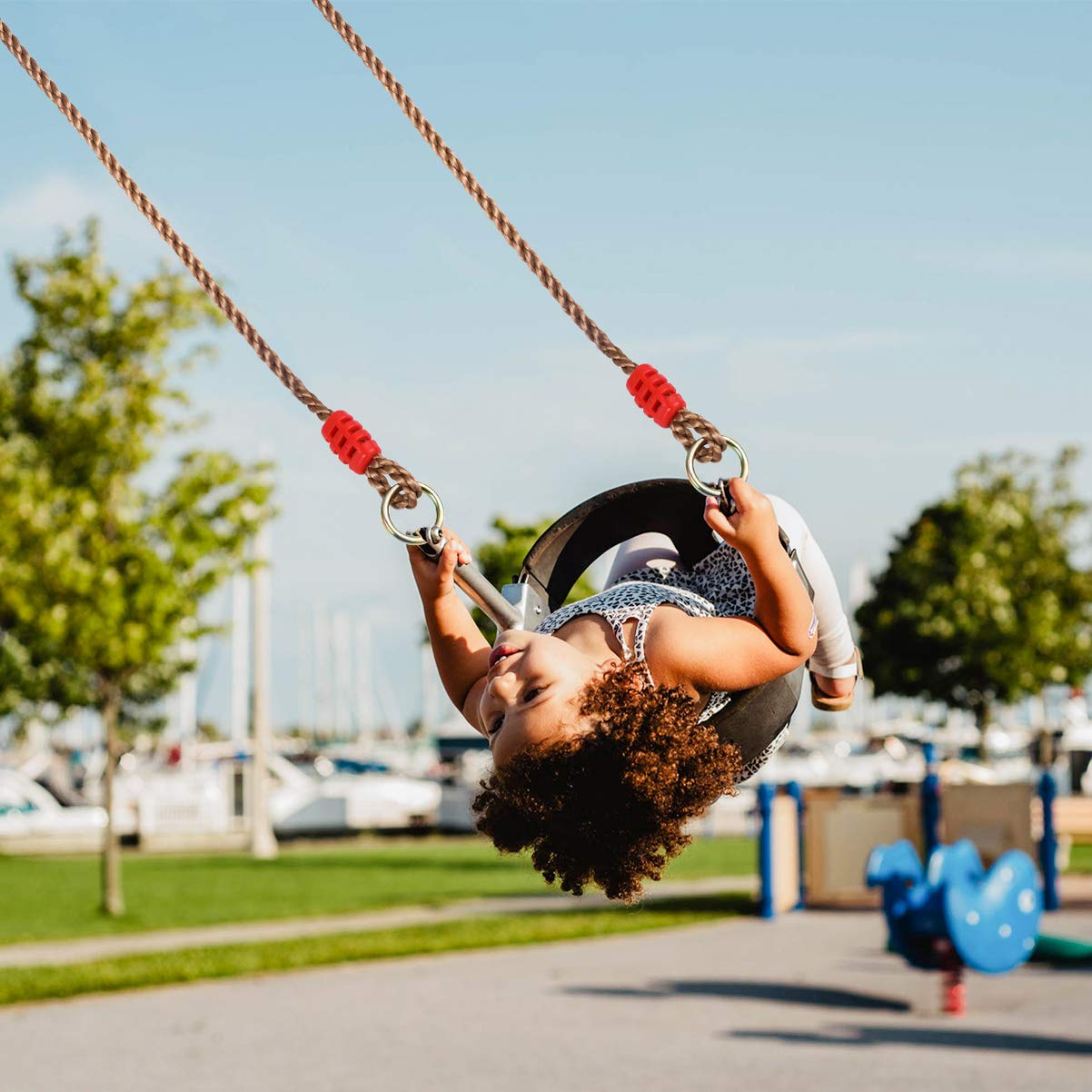 Cinghie Per Altalena E Amaca Con Moschettone | Kit Sospensione Regolabile Per Albero - Fino A 454kg - Foto 10