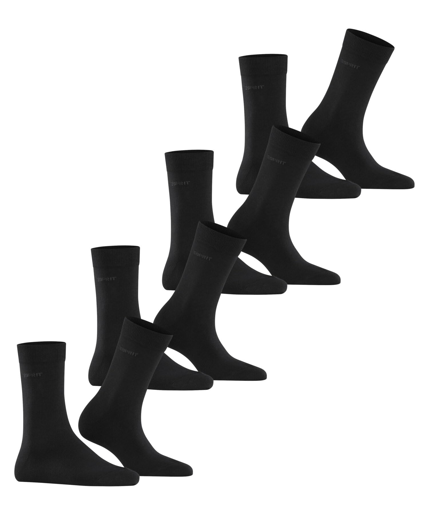 ESPRIT Kobiety Skarpety Solid W So bawełna jednokolorowe multipak, Czarny Black 3000, 36-41
