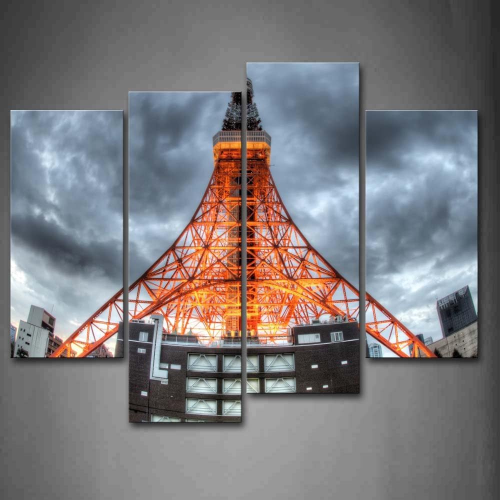 First Wall Art Buildings Clouded Sky Around Eiffel Tower