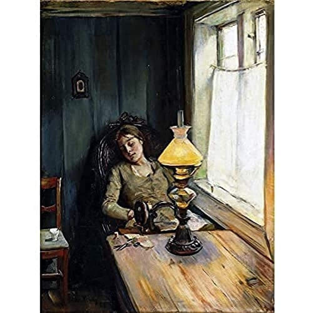 Christian Krohg Tired Art Print Canvas Premium Wall Decor Poster Mural