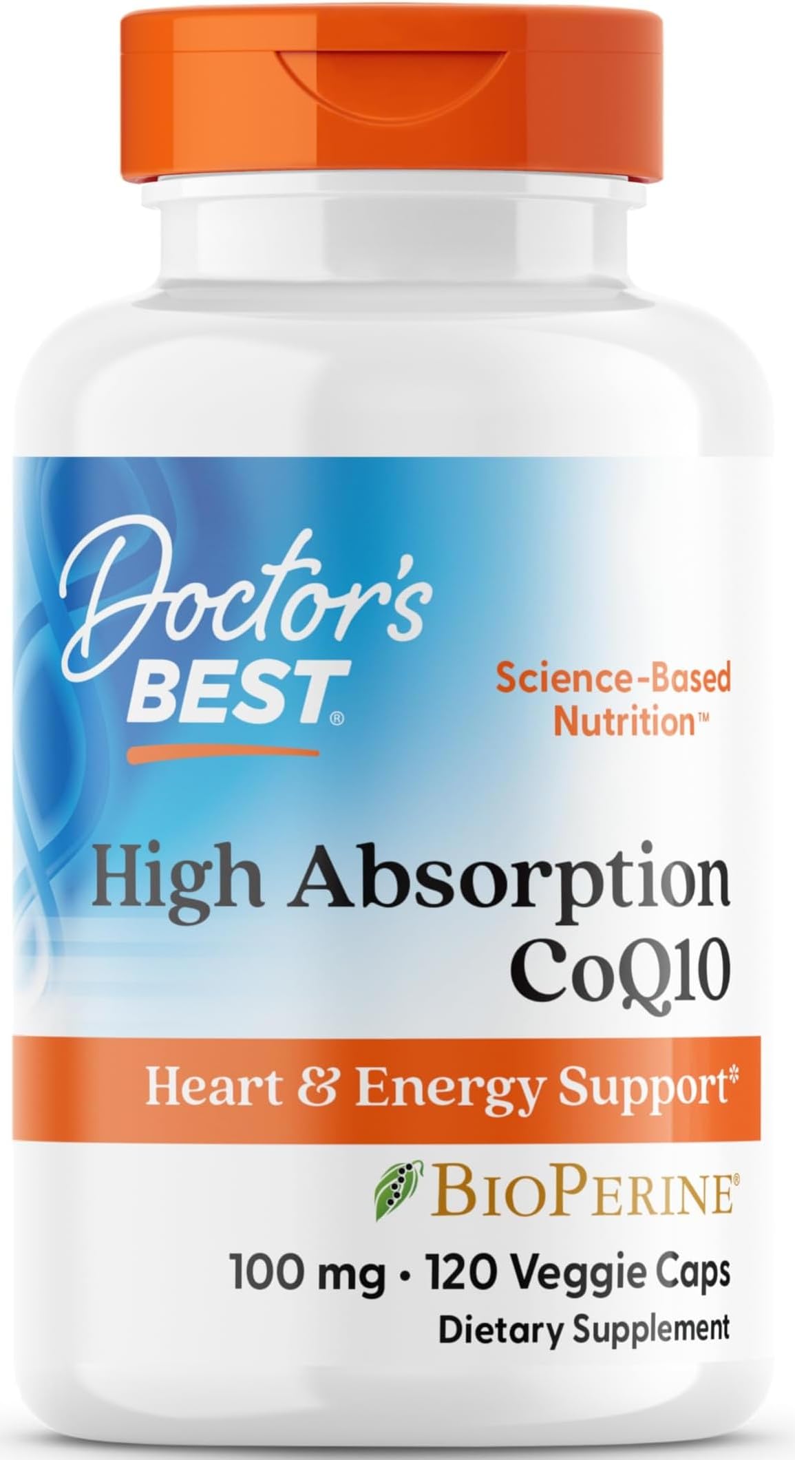 Doctor's BEST High Absorption CoQ10 with BioPerine, 120 Veg Capsules 120 Count (Pack of 1)