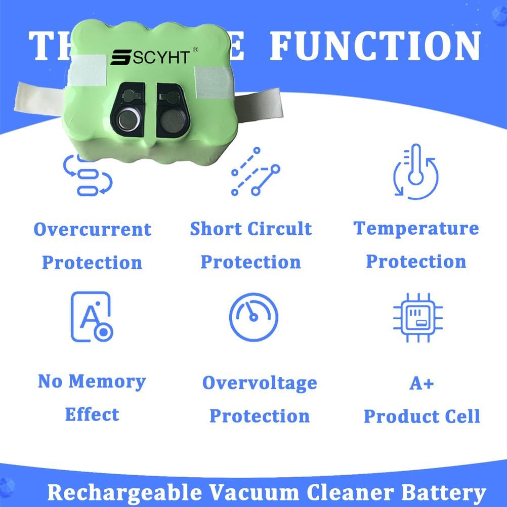 Lithium Battery 14.4V Vacuum Battery 3500mAh Rechargeable Batteries 14.4V Li-ion Batteries for KV8 Series Sweeper for 25W - 50W Motor Kit with BMS,14.4v3500mah 1pack