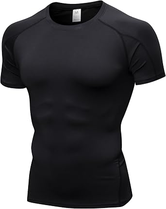 Mens Compression Shirts Short Sleeve Breathable Sports Athletic Quick Dry Tops Workout Base Layer Cycling T-Shirts
