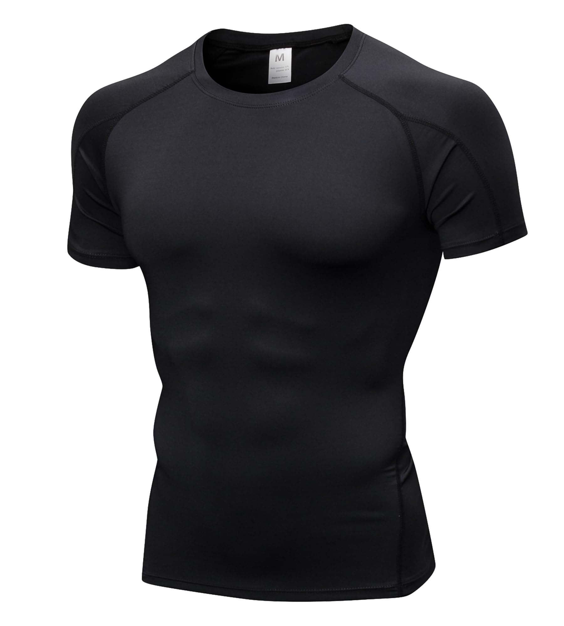 LEICHR Men's Compression Shirts Short Sleeve Breathable Sports Athletic Quick Dry Tops Workout Base Layer Cycling T-Shirts