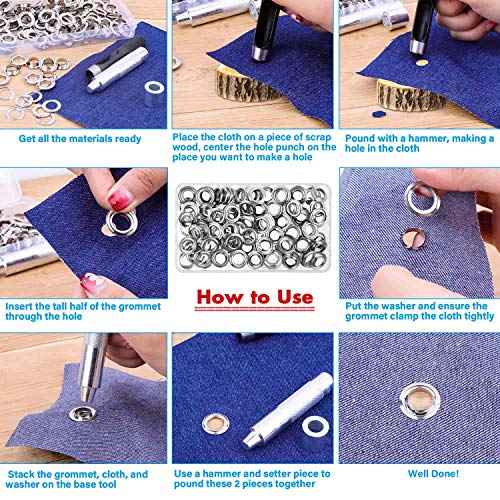 Cridoz GMK-01 120 Sets Grommet Tool Kit 1/2 Inch, Cridoz Grommet Eyelets Kit thumb #3