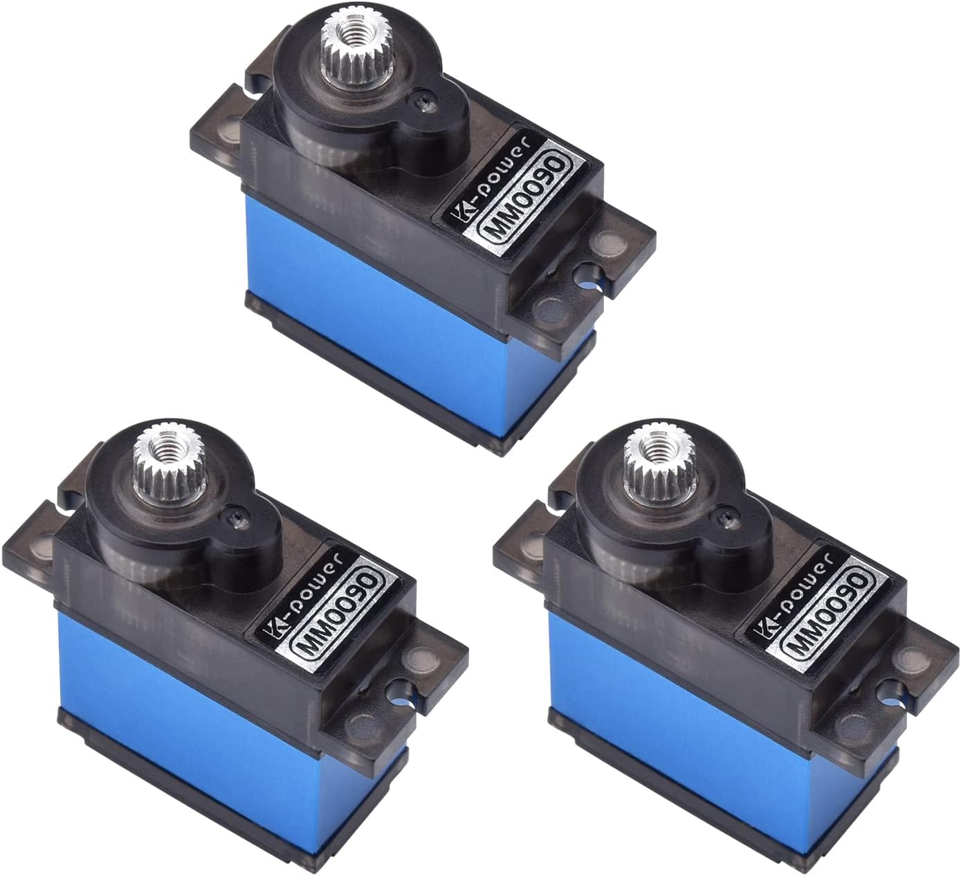 3PCS MM0090 3KG Analog RC Servo,Micro Servo with Metal Gear Half Aluminum Case for RC Toy Parts