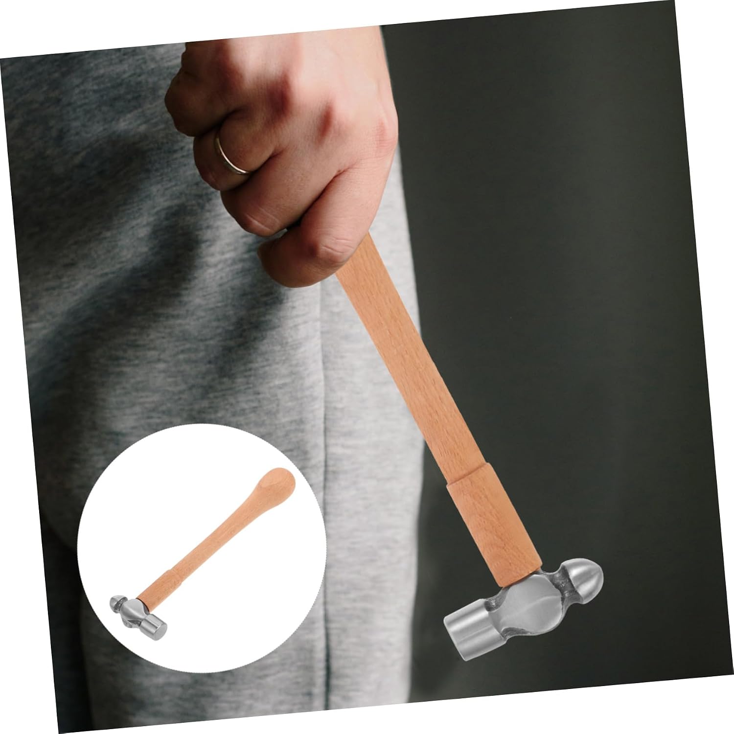 Jewelry Hammer Mini Stamping Tool Round Head Hammer Jewelry Making Tool Steel Forging Ergonomic Grip