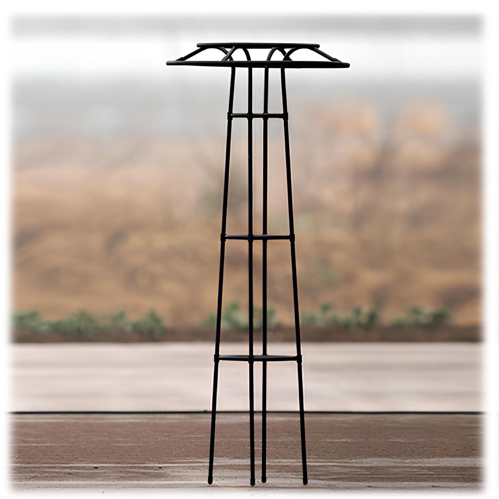 Obélisque de jardin en métal avec cadre en acier revêtu de polyéthylène 105 cm de haut pour plantes grimpantes